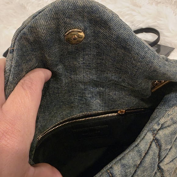 Yves Saint Laurent Quilted Denim Clutch - Picture 9 of 10